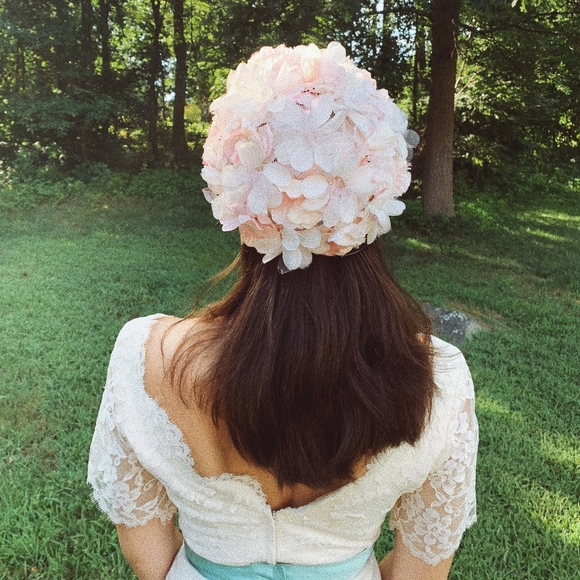 Vintage 50\'s Chiffon Pink Floral Flower Church Hat main image 5
